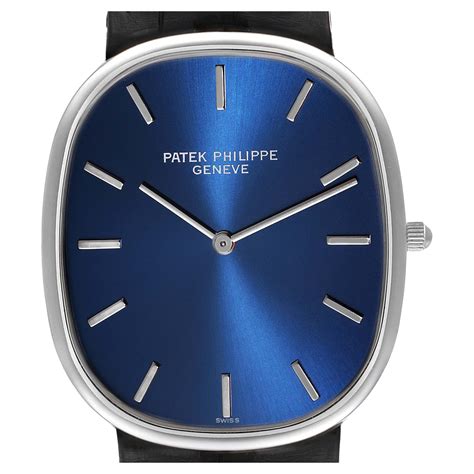 golden ellipse blue platinum watch